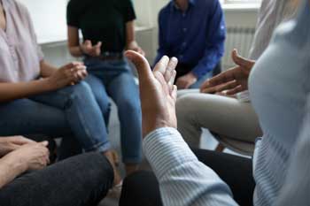 Support group session.